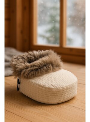 Fußwärmer Fußsack echt Lammfell beige