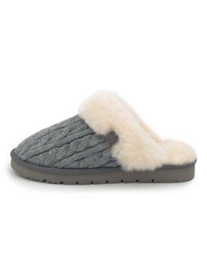 Pantoffel Slipper Hausschuhe echt Lammfell Rohn Nuri grau