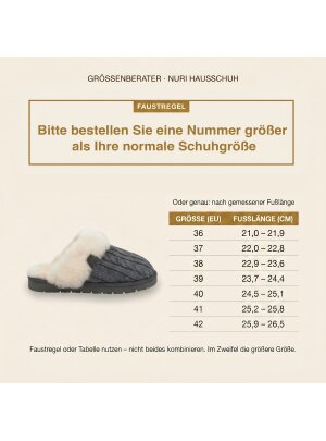 Pantoffel Slipper Hausschuhe echt Lammfell Rohn Nuri grau