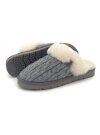 Pantoffel Slipper Hausschuhe echt Lammfell Rohn Nuri grau