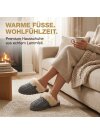 Pantoffel Slipper Hausschuhe echt Lammfell Rohn Nuri grau