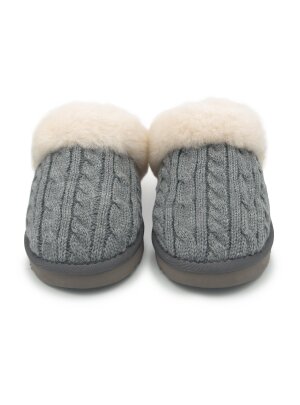 Pantoffel Slipper Hausschuhe echt Lammfell Rohn Nuri grau 39