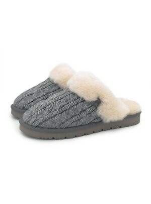 Pantoffel Slipper Hausschuhe echt Lammfell Rohn Nuri grau 40