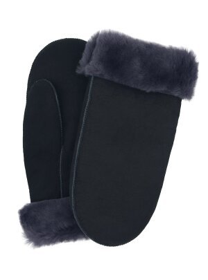 Lammfell Fausthandschuh Nepal für Damen Herren aus echtem Lammfell anthrazit