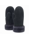 Lammfell Fausthandschuh Nepal für Damen Herren aus echtem Lammfell anthrazit
