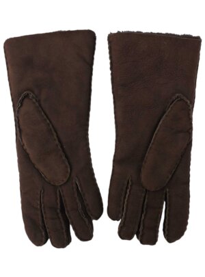 Fingerhandschuhe aus echtem curly Lammfell braun für Herren und Damen